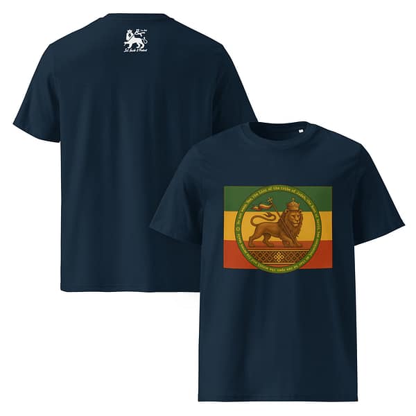 unisex-organic-cotton-t-shirt-french-navy-front-and-back-681b120ac3c0c.jpg CONQUERING LION classic tee (β)
