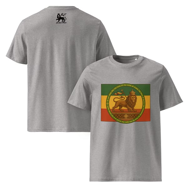 unisex-organic-cotton-t-shirt-heather-grey-front-and-back-681b114226374.jpg CONQUERING LION classic tee (α)